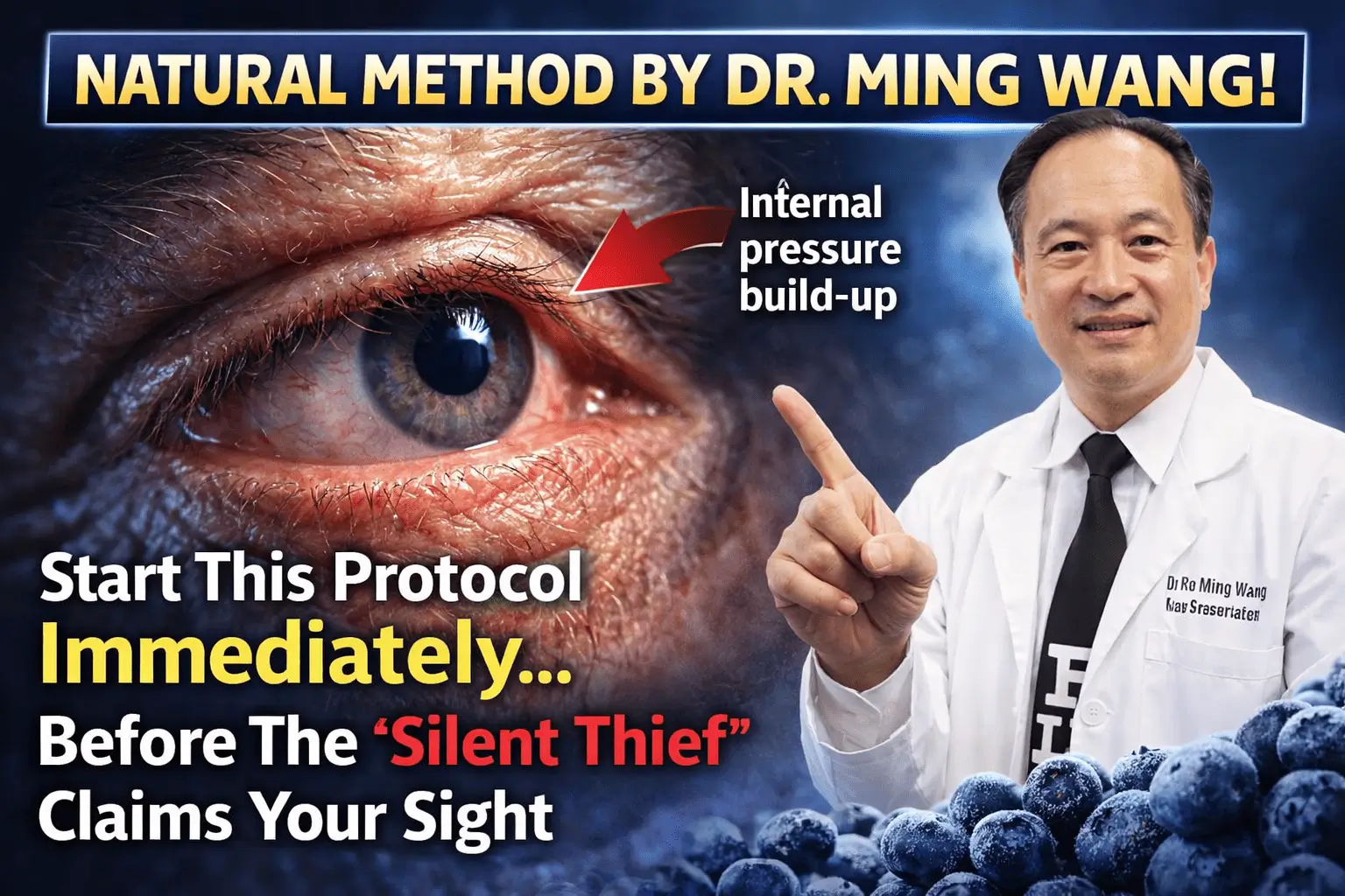 Dr. Ming Wang holding VisiumPro bottle